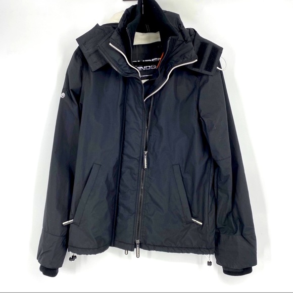 Superdry Jackets & Blazers - Superdry Pop Zip Hooded Jacket Black Size Medium